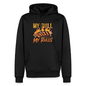 Ribs Barbecue My Grill My Rules Spare Ribs Lover - Männer Premium Bio Hoodie - Schwarz - Vorne - Nico (187cm)