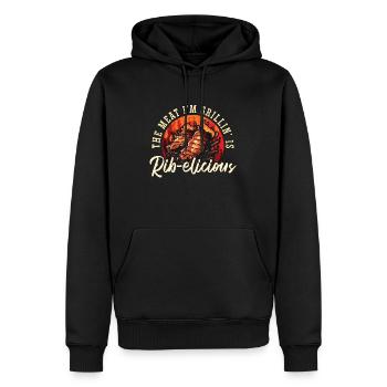 Ribs Barbecue The Meat I'm Grillin' Is Smoked Ribs - Männer Premium Bio Hoodie - Schwarz - Vorne - Nico (187cm)