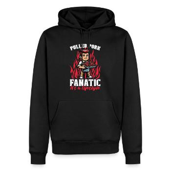 Pulled Pork Fanatic It's a Lifestyle Grilled Meat - Männer Premium Bio Hoodie - Schwarz - Vorne - Nico (187cm)