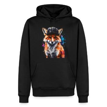 Casquette Fox Snapback Cool Animal Design Print - Sweat à capuche Premium bio Homme - noir - Devant - Nico (187cm)