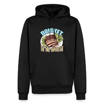 Brisket The BBQ Grilled Meat Brisket Barbecue - Männer Premium Bio Hoodie - Schwarz - Vorne - Nico (187cm)