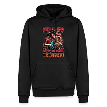 Brisket BBQ Enthusiast Before Grilled Meat Coffee - Männer Premium Bio Hoodie - Schwarz - Vorne - Nico (187cm)