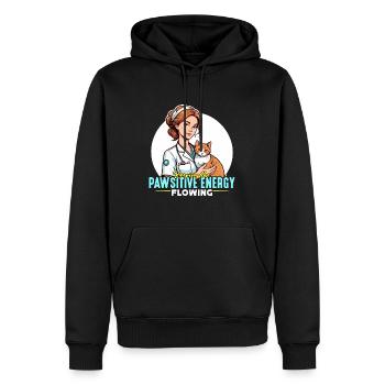Infirmière vétérinaire gardant la patte vétérinaire Nursing - Sweat à capuche Premium bio Homme - noir - Devant - Nico (187cm)