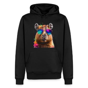 Lunettes de soleil Capybara Capy Colorful Animal Design Print - Sweat à capuche Premium bio Homme - noir - Devant - Nico (187cm)