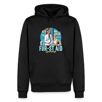 Médecine vétérinaire Fur-st Aid Specialist Vet Tech - Sweat à capuche Premium bio Homme - noir - Devant - Nico (187cm)