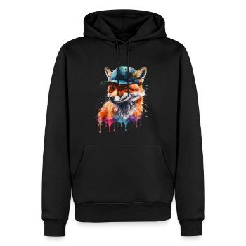 Casquette Fox Snapback Cool Animal Design Print - Sweat à capuche Premium bio Homme - noir - Devant - Nico (187cm)