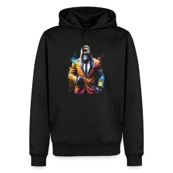 Gorilla Anzug Affe Bunt Tier Design Print - Männer Premium Bio Hoodie - Schwarz - Vorne - Nico (187cm)