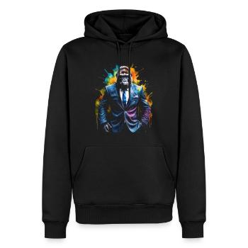 Gorilla Anzug Affe Bunt Tier Design Print - Männer Premium Bio Hoodie - Schwarz - Vorne - Nico (187cm)