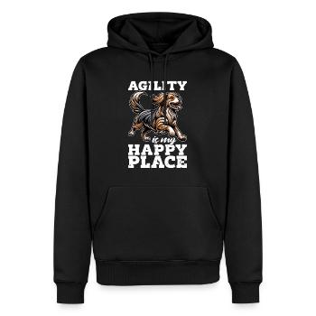 Dog Agility Is My Happy Place Loves Agility Sport - Men’s Premium Organic Hoodie - black - Front - Nico (187cm)