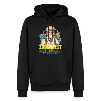 Zoologiste Détective de la nature Scientifique animalier - Sweat à capuche Premium bio Homme - noir - Devant - Nico (187cm)
