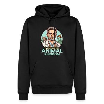Zoologiste à la découverte du règne animal Zoologie - Sweat à capuche Premium bio Homme - noir - Devant - Nico (187cm)