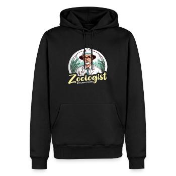 Zoologiste : donner un sens à l’amoureux des animaux sauvages - Sweat à capuche Premium bio Homme - noir - Devant - Nico (187cm)