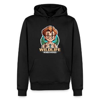 Zoologie Faune Wonder Worker Biologiste Gardien de zoo - Sweat à capuche Premium bio Homme - noir - Devant - Nico (187cm)