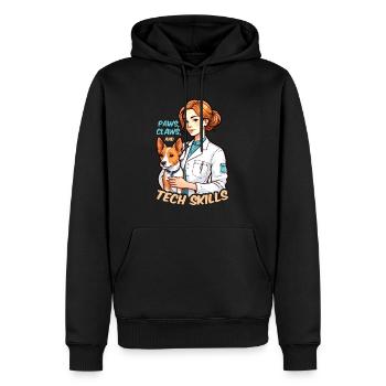 Technicien vétérinaire Paws Claws et vétérinaire - Sweat à capuche Premium bio Homme - noir - Devant - Nico (187cm)