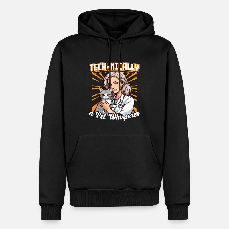 Veterinary Technician Tech-nically Animal Lover - Männer Premium Bio Hoodie - Schwarz