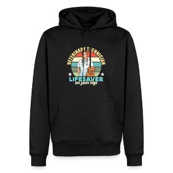 Veterinary Technician Lifesaver On Veterinarian - Männer Premium Bio Hoodie - Schwarz - Vorne - Nico (187cm)