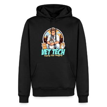 Vet Tech Keeping Tails Wagging Veterinary Medicine - Men’s Premium Organic Hoodie - black - Front - Nico (187cm)