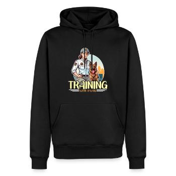 Formation de dresseur de chiens avec un wag aime le sport canin - Sweat à capuche Premium bio Homme - noir - Devant - Nico (187cm)