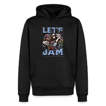 Fiddle Let's Jam String Instrument Fiddle Player - Men’s Premium Organic Hoodie - black - Front - Nico (187cm)
