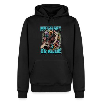 Fiddle My Grass Is Blue Music Lover Fiddle Player - Men’s Premium Organic Hoodie - black - Front - Nico (187cm)