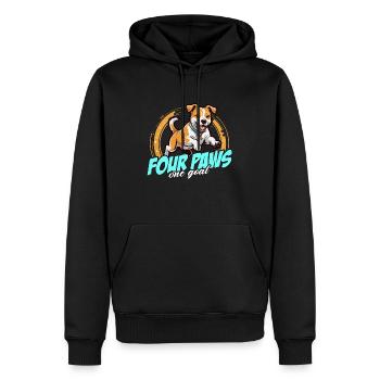 Dog Agility Training Four Paws One Goal Dog Owner - Men’s Premium Organic Hoodie - black - Front - Nico (187cm)