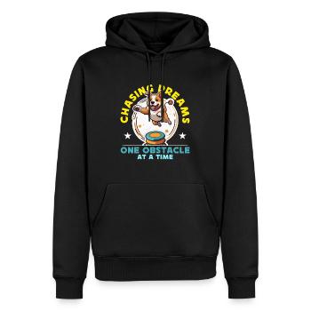 Dog Agility Training Chasing Dreams One Dog Sport - Men’s Premium Organic Hoodie - black - Front - Nico (187cm)