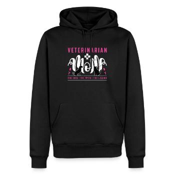 Vétérinaire Maman L’idole Le mythe L’infirmière vétérinaire - Sweat à capuche Premium bio Homme - noir - Devant - Nico (187cm)