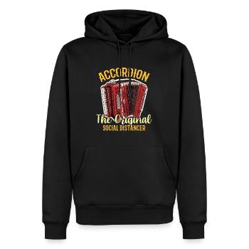 Accordéon L’original Distanciation sociale Musique folklorique - Sweat à capuche Premium bio Homme - noir - Devant - Nico (187cm)