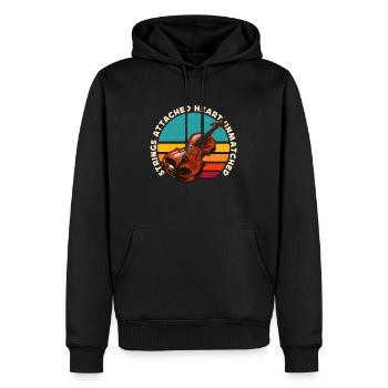 Fiddle Strings Attached Heart Musical Instrument - Men’s Premium Organic Hoodie - black - Front - Nico (187cm)
