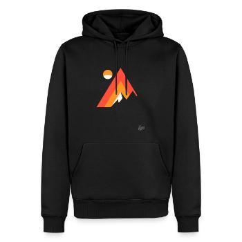 Mountain and nature - Men’s Premium Organic Hoodie - black - Front - Nico (187cm)