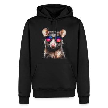 Lunettes de soleil Opossum Imprimé de design animalier coloré - Sweat à capuche Premium bio Homme - noir - Devant - Nico (187cm)