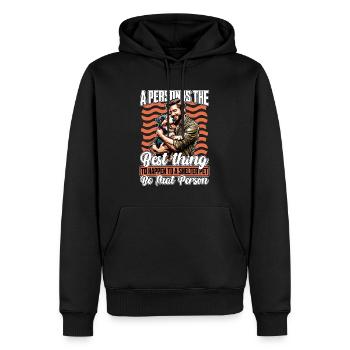 Refuge pour animaux Une personne est le meilleur vétérinaire - Sweat à capuche Premium bio Homme - noir - Devant - Nico (187cm)