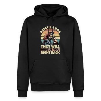 Refuge pour animaux Sauver un chien Ils vont Amoureux des animaux - Sweat à capuche Premium bio Homme - noir - Devant - Nico (187cm)