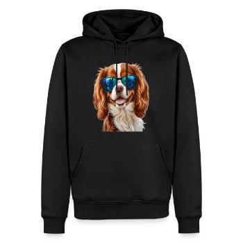 Cavalier King Charles Spaniel Lunettes de soleil Chien - Sweat à capuche Premium bio Homme - noir - Devant - Nico (187cm)