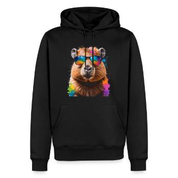 Lunettes de soleil Capybara Capy Colorful Animal Design Print - Sweat à capuche Premium bio Homme - noir - Devant - Nico (187cm)