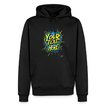 Votre texte Votre style : créez votre propre design - Sweat à capuche Premium bio Homme - noir - Devant - Nico (187cm)