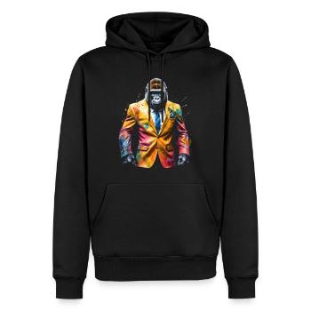 Gorilla Anzug Affe Bunt Tier Design Print - Männer Premium Bio Hoodie - Schwarz - Vorne - Nico (187cm)
