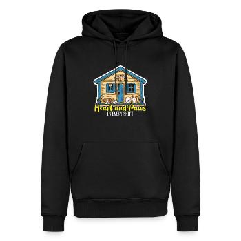 Animal Shelter Heart And Paws In Every Dog Owner - Männer Premium Bio Hoodie - Schwarz - Vorne - Nico (187cm)
