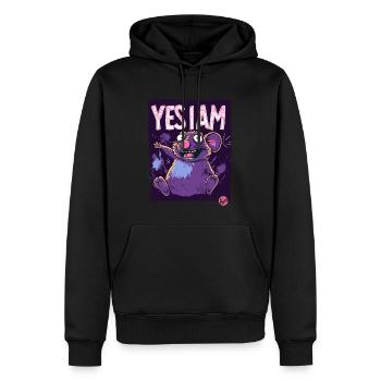 Ja, bin ich, verrückte Cartoon-Ratten-Maus - Männer Premium Bio Hoodie - Schwarz - Vorne - Nico (187cm)