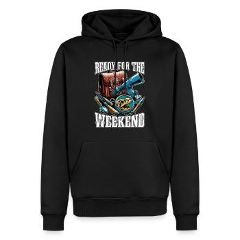 Fossil Hunter Ready For The Weekend Geologist - Männer Premium Bio Hoodie - Schwarz - Vorne - Nico (187cm)