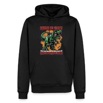 Paléontologie Les dinosaures sont les collectionneurs de fossiles - Sweat à capuche Premium bio Homme - noir - Devant - Nico (187cm)
