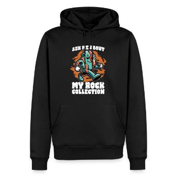 Posez-moi des questions sur ma collection de minéraux - Sweat à capuche Premium bio Homme - noir - Devant - Nico (187cm)