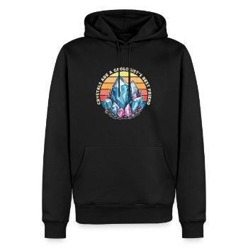 Geologist Crystals Are A Geologist's Rockhounding - Men’s Premium Organic Hoodie - black - Front - Nico (187cm)