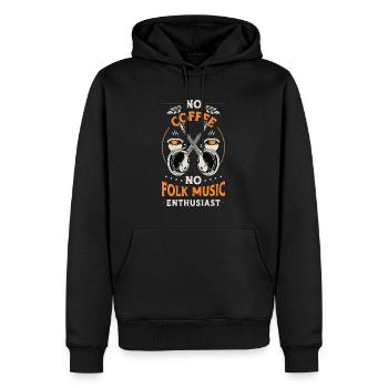 Musique folklorique Pas de café Pas de fanfare Amateur de café - Sweat à capuche Premium bio Homme - noir - Devant - Nico (187cm)