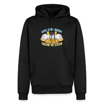 Safety Officer Safe And Sound Thank Safety Manager - Männer Premium Bio Hoodie - Schwarz - Vorne - Nico (187cm)