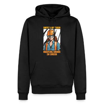 L’agent de sécurité maintient le chaos dans l’application de la loi - Sweat à capuche Premium bio Homme - noir - Devant - Nico (187cm)