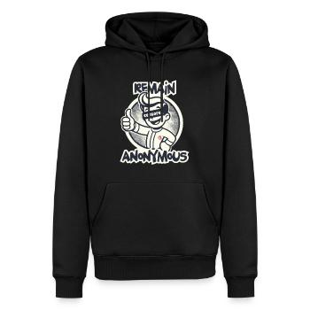 Daumen hoch für Anonymität Retro Cartoon Junge - Männer Premium Bio Hoodie - Schwarz - Vorne - Nico (187cm)