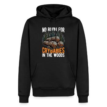 Logging No Room For Crybabies In The Arborist - Men’s Premium Organic Hoodie - black - Front - Nico (187cm)