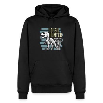 Un chasseur de fossiles découvre les secrets de la collection de fossiles - Sweat à capuche Premium bio Homme - noir - Devant - Nico (187cm)