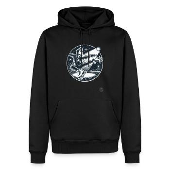 Boy skating in the spotlight - Men’s Premium Organic Hoodie - black - Front - Nico (187cm)